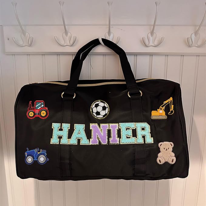 Personalized Name Dance Duffle Bags for Girls Dance Ballet Bag, Cute Travel Duffel Bag, Sport Duffle Gym Cheerleader Bag, Custom Chenille Letter Name Girls Boys Kids (Style 3) - Image 3
