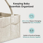 HIPHOP PANDA 2-Pack Diaper Caddy Organizer - Nursery Storage Bin & Car Organizer for Diapers, Wipes, and Baby Essentials - Dual-Color Solid Set (Green/Oatmeal), Regular Size - Image 5