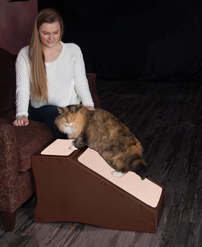 Pet Gear Stramp Stair and Ramp Combination for Dogs/Cats, Espresso | Easy Step, Lightweight/Portable, Sturdy, Easy Assembly (No Tools Required) - Image 3