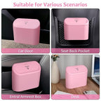 Accmor Car Trash Can with Lid, Leakproof Vehicle Garbage Organizer Holder Bin with 60 Pack Trash Bags, Mini Auto Dustbin Accessories Storage Container for Vans, SUVs, Office (Pink) - Image 7