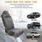 Car Seat Covers 1 Pack Grey Waterproof Towel Car Seat Cover Universal Fit for Most Trucks SUV Fitness Athletes Pets Gym and Water Sport - Image 6