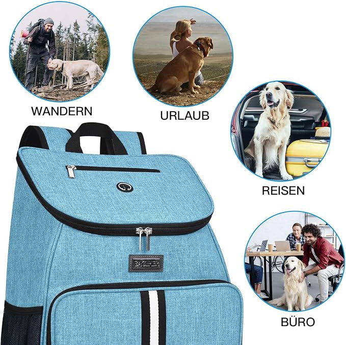 BAGLHER丨Dog Travel Bag, Airline Approved Pet Supplies Backpack, Dog Travel Backpack with 2 Silicone Collapsible Bowls and 2 Food Baskets - Image 6