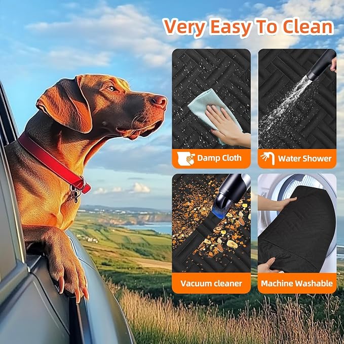 Back Seat Extender for Dogs,Hard Bottom Car Seat Cover for Dogs | With Mesh Window,Waterproof Backseat Pet Cover Hard Bottom-Dog Car Seat Cover for Back Seat Dog Hammock for Car/SUV - Image 7