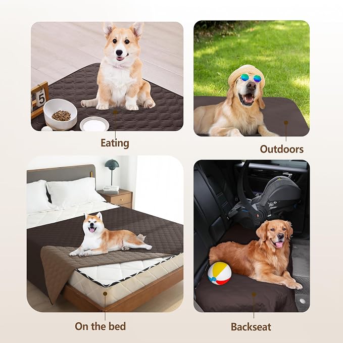 gogobunny Waterproof Dog Blanket, Couch Covers for Sofa, Reusable Pee Pads | Wear Resistant, Leakproof Sofa Cover for Pets, Anti-Pilling, Hypoallergenic, Machine Washable, 30x90 Inch Dark/Light Coffee - Image 2