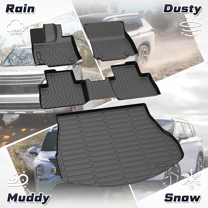 Sunsdrew Floor Mats Cargo Liner for 2022-2026 Lexus NX 250/NX 350/NX 350h/NX 450h+, All Weather Floor Liners & Trunk Cargo Mat NX350 Accessories Car Mats TPE Rubber Raised Edge - Image 4