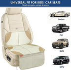 Sinvitron Car Seat Protector for Kids, Anti-Slip Thick Padding, Seat Mark Protection, 2 Storage Pockets for Toys & Snacks, Universal Fit for Most Vehicles (White, 2 Pack) - Image 2