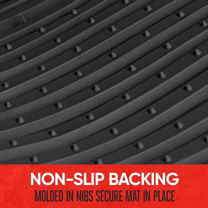 Motor Trend FlexTough™ Baseline Rubber Car Floor Mats with Trunk Mat Cargo Liner, Front & Rear Combo Set fits Most Car SUV Van Coupe Sedan, Heavy Duty All Weather Trim to Fit - Image 5