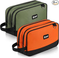 12" Tool Bag Small 2-Pack, Divider Zipper Pouch, Carry Tool Box Organizer | Waterproof, Heavy-duty Oxford, Smooth Zipper, Handle & D-Ring, Storage Case for Car Work Tool. Electrician Gift, Orange/Green by UUP