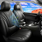 Fit Santa Cruz Seat Covers Fit for Hyundai Santa Cruz 2022-2026, Full Set | Premium Leather Full Coverage Protectors, Waterproof, Breathable, Scratch Resistant, Easy Wipe, Airbag Compatible, Black by FiveFox