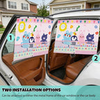 Car Window Shades for Baby, 2 Pack Magnetic Double Layer Car Sun Shade Baby with Storage Pockets, Adjustable Privacy Full & Half Shade Cartoon Pattern Window Curtains for Kids UV Protection - Image 7