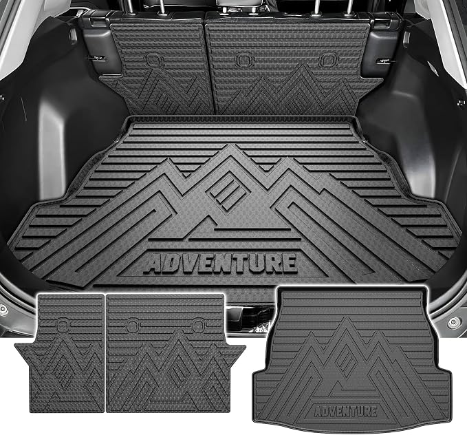 Powerty Cargo Mat with Backrest Mat for Toyota RAV4 2019-2025 (Include Hybrid&Gasoline), All Weather TPE Cargo Mat Liner for RAV4 Rear Trunk - Image 8