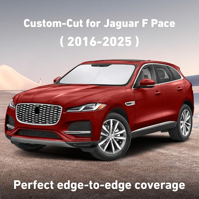 EcoNour Windshield Sunshade Compatible for Jaguar FPace 2016-2023 2024 2025 | Sun Visor for Front Windshield & Window Sun Shade Cover, UV Heat Blocker & Protector, Car Accessories - Image 2