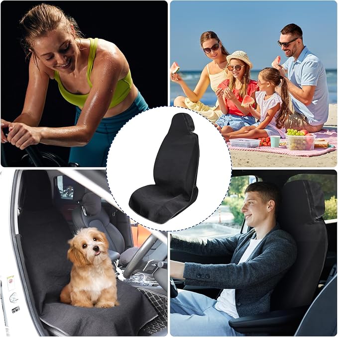 Waterproof Sweating Car Towel Seat Cover for Gym Workout, Running | Swimming, Beach and Hiking, Universal Fit Non-Slip Towel Bucket Seat Protector for Cars SUV Trucks (2 Pack) - Image 7