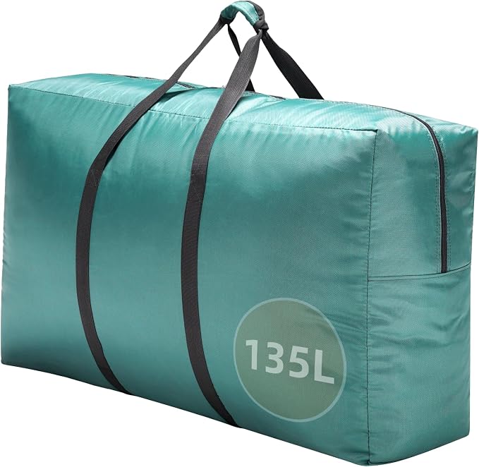 Extra Large travel duffel bag with Strong Handles, 135L Waterproof duffel bag, Durable Zippers, Extra Large Storage Totes for Camping, Space Saving and Moving Supplies, Green by Unknown