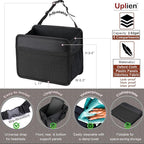 Car Seat Back Organizer Hanging Bag [2025 UPDATED] Foldable Backseat Storage Caddy with 5 Compartments & Adjustable Straps, Fits for Front/Back Headrest, Ultra-Durable - Black - Image 3