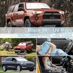 3PCS Car Window Shades Front Windshield Sun Shade Foldable Window Shade Custom Fit for 2017-2024 Toyota 4Runner Accessories Car Shades for Front Windows Anti-UV Rays Block Heat - Image 6