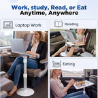 2 in 1 Portable Car Desk for Laptop Car Seat Tray Table Adjustable Height 11.8"-21.6" 7-Level Tilt for Front Passenger Rear Driver Seat Food Eating Work Trips Travel - Image 4