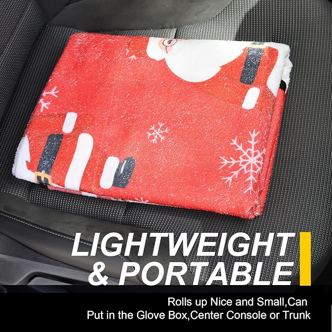 Back Seat Cover for Car Trucks Van SUV Jeep,Waterproof Rear Bench Towel Seat Covers for Dogs and Kids,Automotive Backseat Protector (Santa Claus) - Image 8
