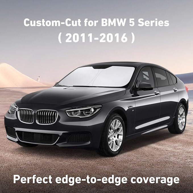 EcoNour Windshield Sunshade Compatible for BMW 5 Series 2011-2014 2015 2016 | 525i 520i 528i 530i 535d 535i 550i Series Sun Visor for Window Sun Shade Cover, UV Protector, Car Accessories - Image 2
