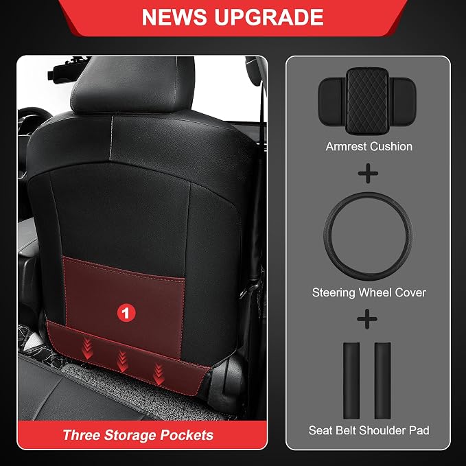 TTX LIGHTING Custom Fit for Toyota Camry Front Seat Covers | Gas |2018-2024 2-Seats | Original Seat Pattern | Full Coverage | Easy Install | Waterproof | Faux Leather - Image 3
