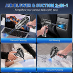 KMM Handheld Car Vacuum Cleaner, 10000PA Hand Held Vacuum & Air Duster | Strong Suction, Cordless, 120W High Power, Portable, Multi-Nozzles & LED Light, for Home, Car, Office - Image 3