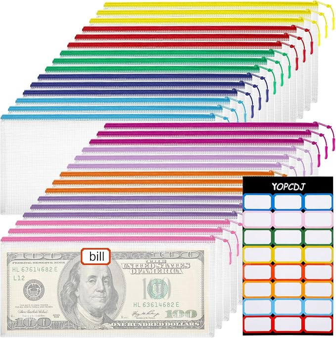 YOPCDJ 30PCS Mesh Zipper Pouch Bags Small, Zipper Pencil Pouches, 9.3 x 4.7 inch Clear Pencil Pouch Bulk, Clear Bags with Zipper for Travel Storage and Classroom Organization by YOPCDJ