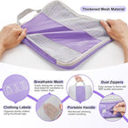 OlarHike 10 Set Compression Packing Cubes for Travel Essentials,Compressible Expandable Space Saver Bags for Organizing Clothes,Luggage Garment Bags with Over 1000 pcs Mesh Holes(Light Purple) - Image 6
