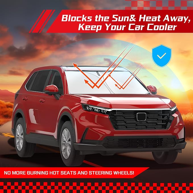ARISMOTOR Windshield Sun Shade for Honda CRV 2023-2025 2026 | Custom Fit, Foldable, Front Window Sunshade Sun Visor Protector, Block UV Rays, Keep Car Cooler - Image 7