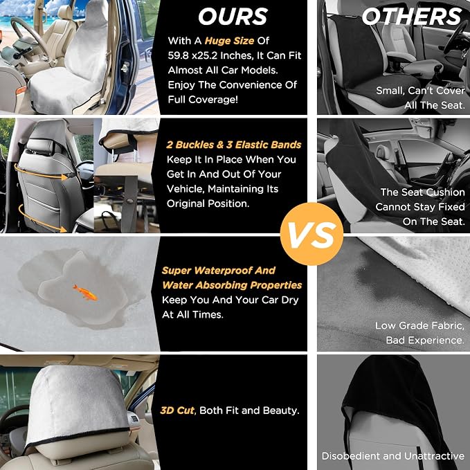 Waterproof Car Seat Cover Towel | Sweat-proof, Universal Fit for SUV & Truck, For Gym, Yoga, Pets, Workout, Beach, Microfiber Fabric, Machine Washable - Image 3