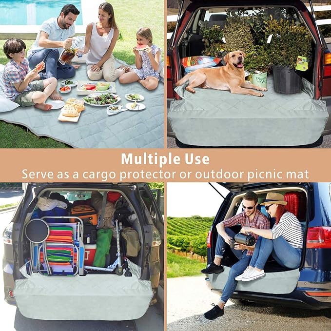 SUV Cargo Liner for Dogs - Water Resistant Trunk Cover for Midsize SUVs | Pet Cargo Cover with Bumper Flap Protector, Non-Slip Car Trunk Mat, Dog Car Seat Cover Prevents Scratches Pet Hair Mud Dirt - Image 7