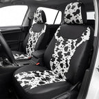 AUTOFAN Cow Print Car Seat Covers Full Set, PU Leather Interior Combo with 2 Front Seat Covers, 4 Floor Mats, Steering Wheel Cover, Seat Belt Pads & Cup Holder Coasters, Universal Fit - Image 2
