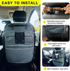 Car Seat Back Organizer with Multiple Pockets and Hooks (grey) - Image 4