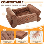 Dog Car Seat for Medium/Large Dogs up to 60LBS Memory Foam Dog Booster Seat | with Thick Cushion, Pet Car Seat for Back with Detachable Washable Cover, Storage Pockets for SUV, Pick Up, Trunk, Brown - Image 7