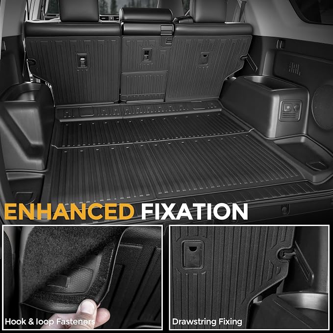 Cargo Mat for 2013-2024 Toyota 4Runner Accessories | w/o Sliding Cargo Tray, Full-Coverage Cargo & Backrest Protection, Odorless TPE, All-Weather Protection, 3D Custom Fit - Image 6