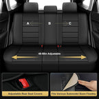 IKABEVEM for Chevy Colorado Seat Covers 2015-2025 2026 5 Seats Full Set | Luxury Waterproof Faux Leather Pickup Seat Protectors Fit Chevrolet WT LT Custom Trail Boss Z71 ZR2,Black - Image 9