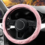 YHONGJT Soft Microfiber Leather Steering Wheel Cover, Universal 15 Inch for Women Girls, Fit Vehicles, Sedans, SUVs, Vans, Trucks - Light Pink - Image 7