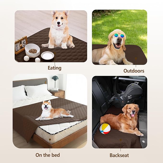 gogobunny 3X Stronger Waterproof Pet Blanket, Scratch Proof Furniture Protector for Dogs Cats, Reversible Cover 68x82 Inch, Dark Chocolate - Image 9