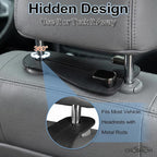 2 Pack Car Purse Hooks, Leather Car Headrest Hooks for Purses & Bags(Black) | Anti-Drop Design, Holds Up to 50 lbs, Grocery Bag Holder, Car Organizer, Seat Back Storage Hanger - Image 4