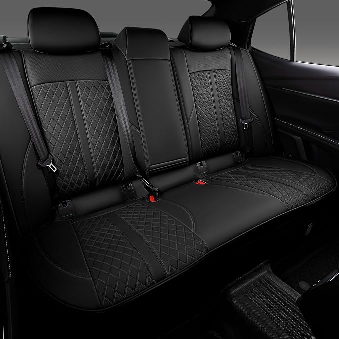 Custom Fit Camry Seat Covers for 2025 2026 Toyota Camry LE SE - Black | Waterproof Faux Leather Full Coverage, Car Seat Protectors Full Set with Armrest Covers, Airbag Compatible - Image 2