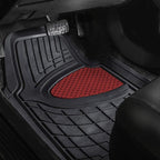 FH Group Premium Liners Tall Channel Trimmable All Weather Rubber Full Set Car Floor Mats (Pink) w. Trimmable All-Season Cargo Liner (Burgundy) - Universal Fit for Cars Trucks and SUVs - Image 2