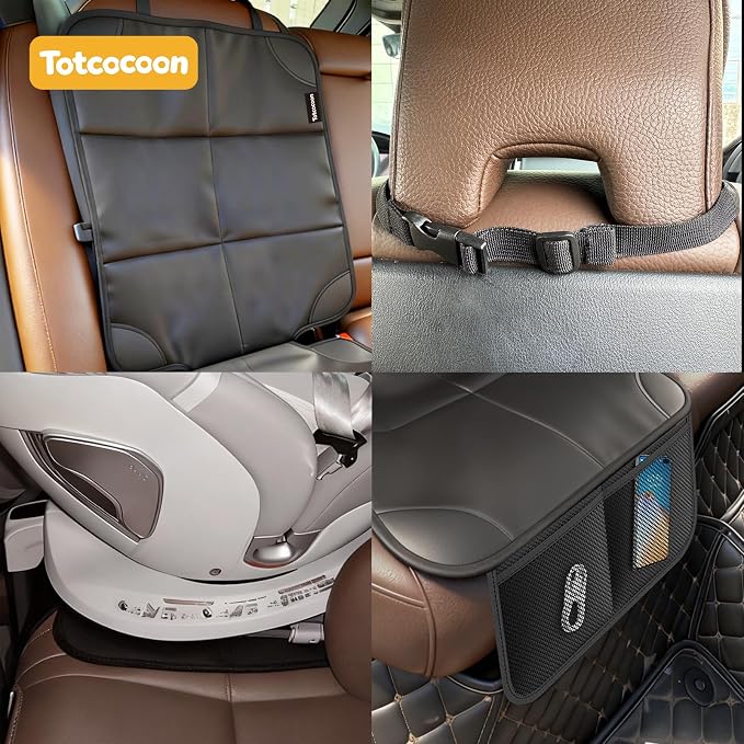 Car Seat Protector 2-Pack with Custom Zipper Storage Bag — Thickest Padding Seat Cushion Mat, 600D Oxford Waterproof Fabric, Non-Slip Backing, Mesh Pockets - Image 5