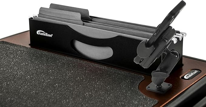 AutoExec AE-FMEF-PM-21M Efficiency FileMaster Car Desk for Your Vehicle Workstation and Mobile Office, Mahogany with Phone Mount | Vehicle Workstation, Mobile Office, Phone Mount - Image 4