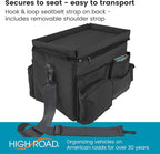 High Road Car Front Seat Storage Organizer - Passenger Seat Desk for Laptop | Car Office Organizer With File and Laptop Storage Compartment, Car Desk Top, Cup Holders and 8 Storage Pockets - Image 7