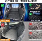 MAXFUT Dog Car Seat Cover for Back Seat,Seat Extender for Full Size Truck | Hard Bottom Dog Hammock,Waterproof,Scratch Resistant Leather,Strong Support,More Rest Space,Truck Back Seat Protector,Black - Image 4