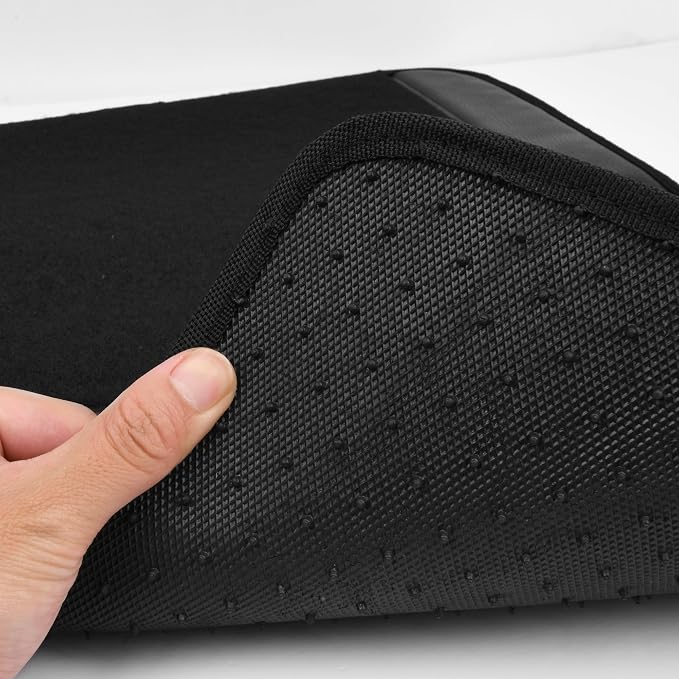 CAR PASS Waterproof Universal Faux Leather 3Row Car Floor Mats, Black Car Mats Fit for SUV,Vans,sedans, Trucks,Set of Vehicles Car Carpet with Driver Heel Pad and Anti-Slip Nibs Backing (Black 3Row) - Image 5