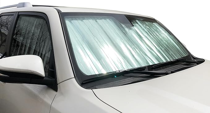 HeatShield, The Original Windshield Sun Shade, Custom-Fit for Toyota 4Runner SUV w/Rear View Mirror Cutout 1996, 1997, 1998, 1999, 2000, 2001, 2002 Silver Series by HeatShield