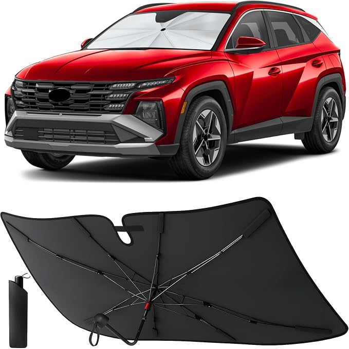 EcoNour Windshield Sunshade & Window Tint for Hyundai Tucson 2022 2023 2024 2025 2026 | Front Windshield Sun Shade UV Protection Heat Blocker | Foldable Car Sun Visor Interior Accessories by EcoNour