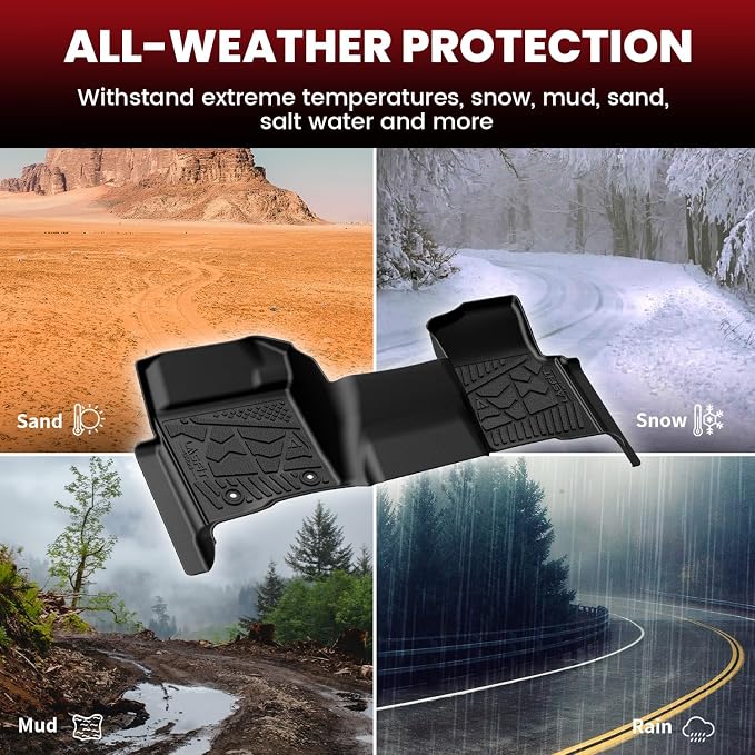 LASFIT Mats for Ford F-150 2011-2014 SuperCrew, Carpet Floor, Bench Seat | All Weather TPE Protector Custom fit Truck Liners for F150 Crew Cab, Durable Anti-Slip Easy to Clean, 1st & 2nd Row - Image 9
