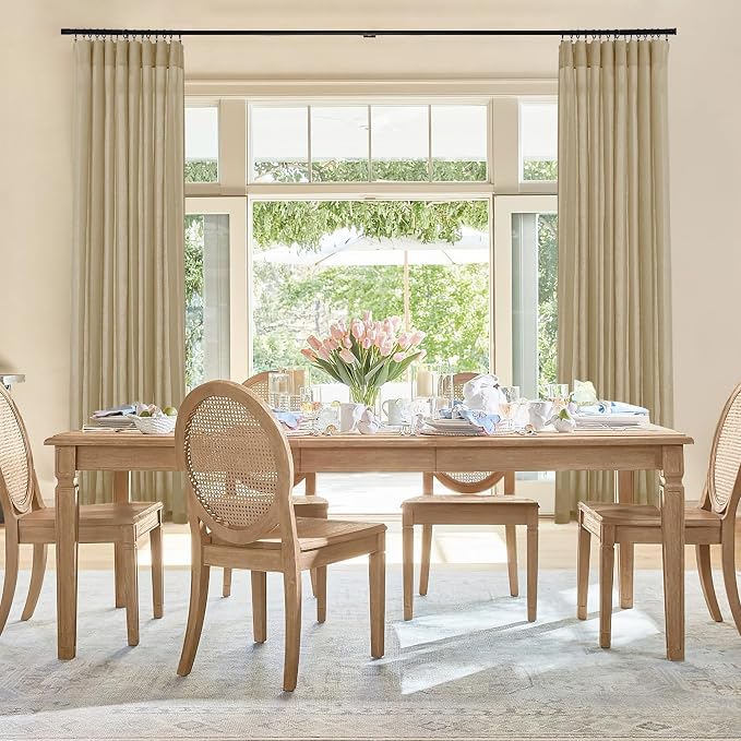RYB HOME Linen Sheer Curtains 2 Panels for Living Room, Semi Transparent Privacy Drapes with Rod Pocket Farmhouse Style Window Treatments for Bedroom, Camel, 52" W x 102" L - Image 8