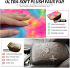 Plush Fuzzy Fur Car Armrest Cover with Side Pockets,Tie Dye | Fluffy Armrest Cushion Pad,Soft Center Console Cover,Car Interior Storage Accessories ,for Most Car Decoration Protector - Image 5